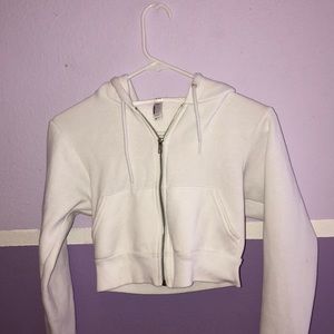 American Apparel Cropped Hoodie Size XS White NWT